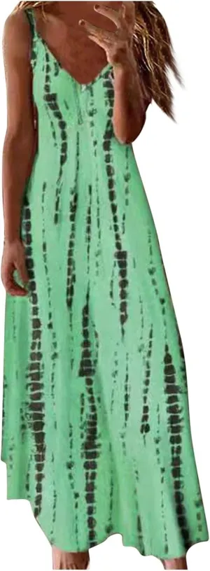 Elegant Sleeveless Maxi Dress for Women 2025 Flowy Hawaiian Resort Wear, Dresses for Women