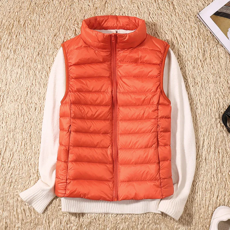 Ezrie Luxe - Featherweight Zip Puffer Vest