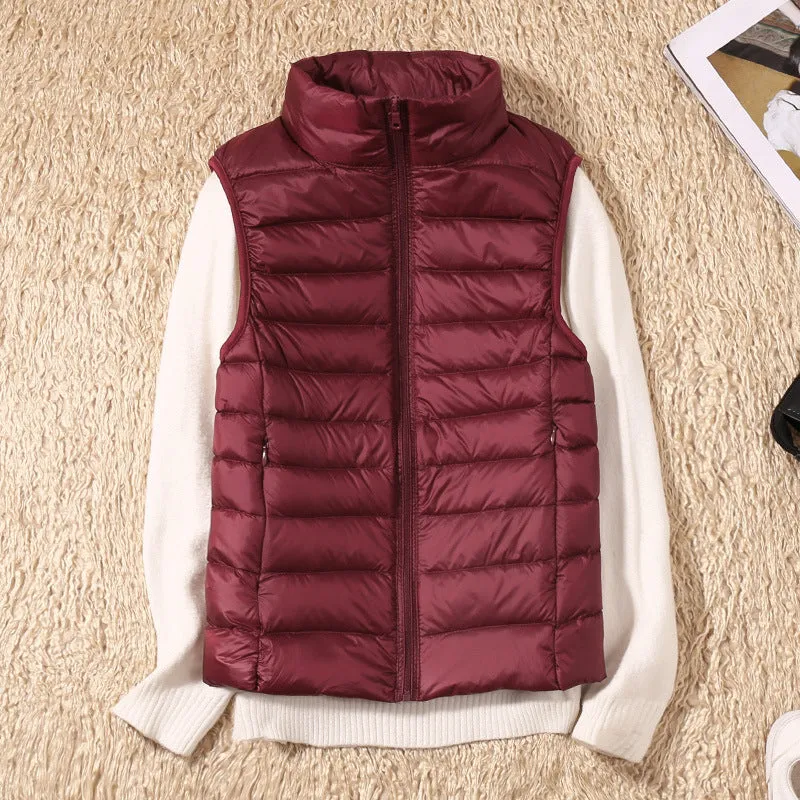 Ezrie Luxe - Featherweight Zip Puffer Vest
