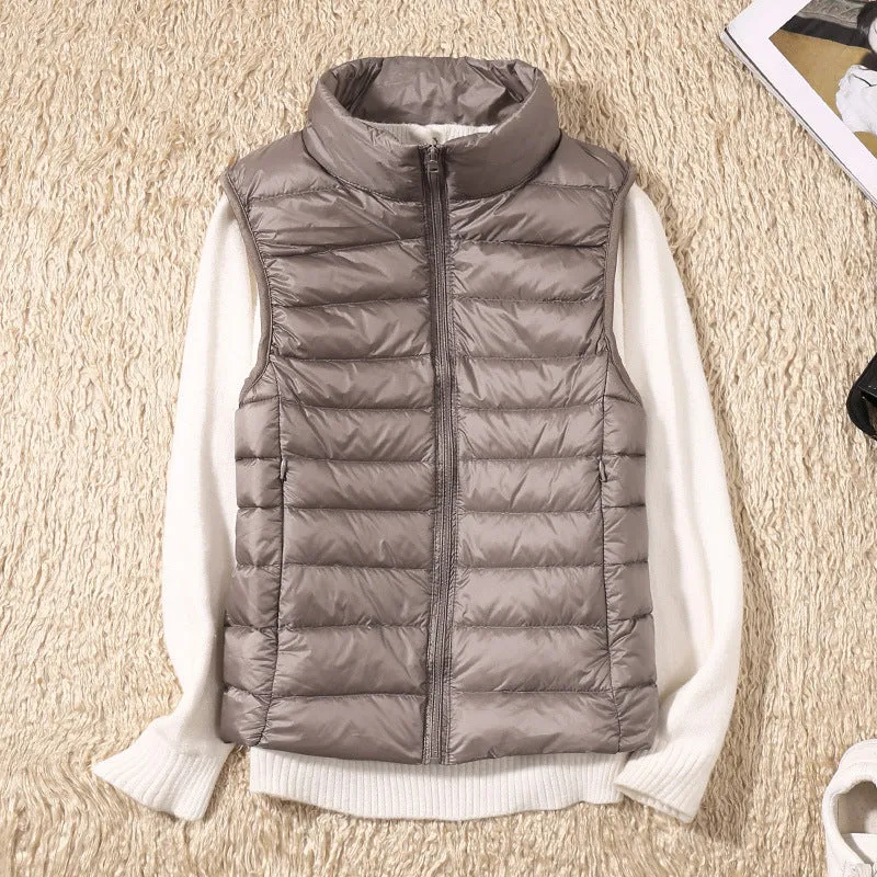 Ezrie Luxe - Featherweight Zip Puffer Vest