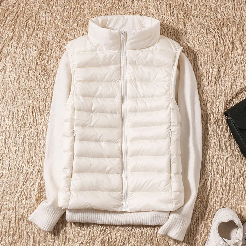 Ezrie Luxe - Featherweight Zip Puffer Vest