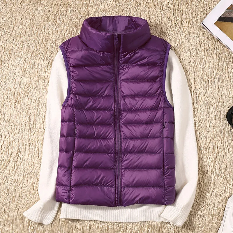Ezrie Luxe - Featherweight Zip Puffer Vest