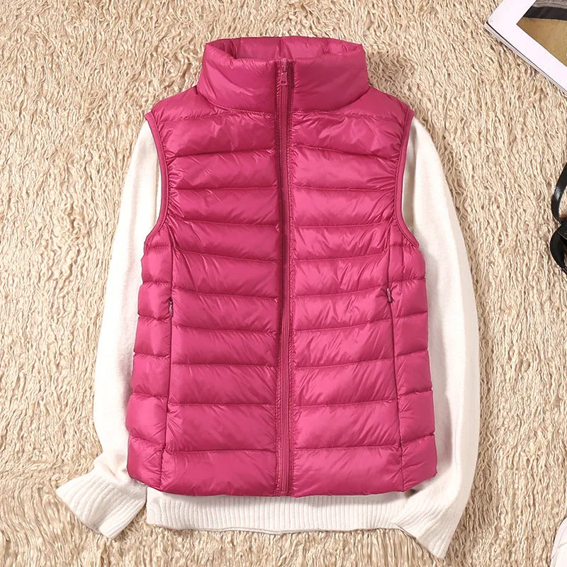 Ezrie Luxe - Featherweight Zip Puffer Vest