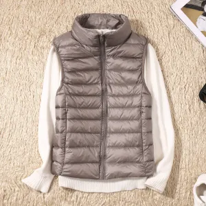 Ezrie Luxe - Featherweight Zip Puffer Vest