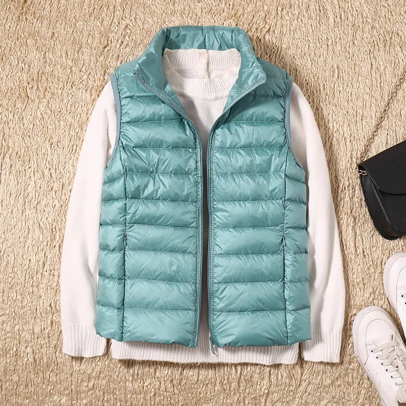 Ezrie Luxe - Featherweight Zip Puffer Vest