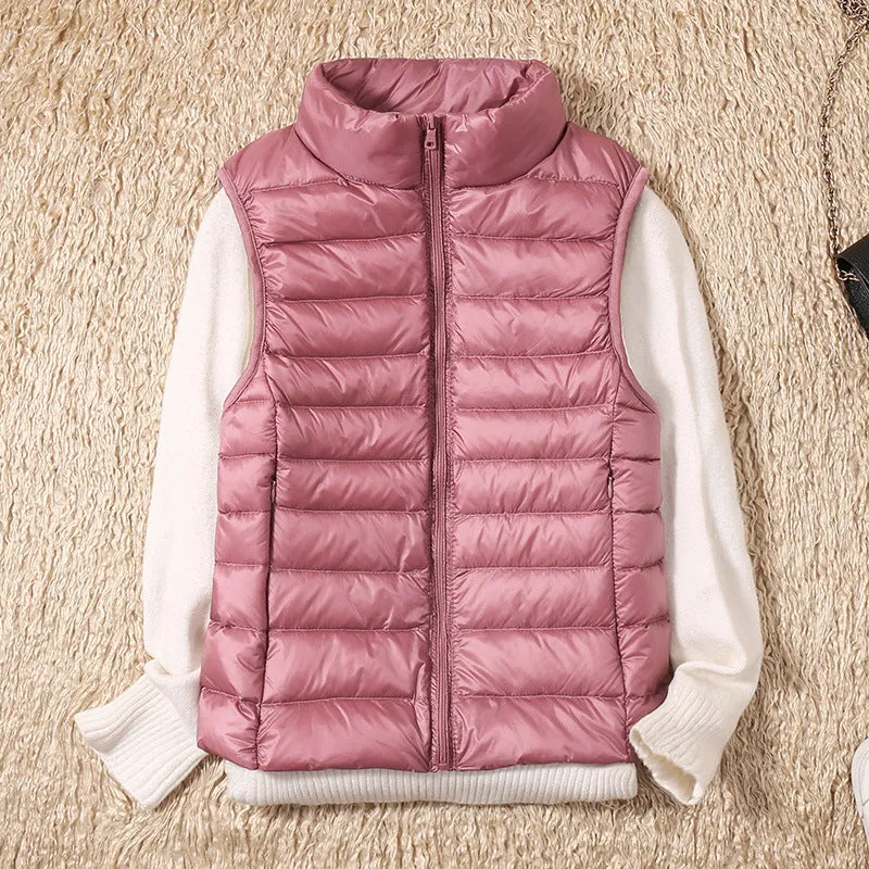 Ezrie Luxe - Featherweight Zip Puffer Vest