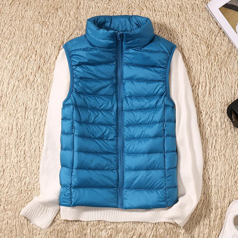 Ezrie Luxe - Featherweight Zip Puffer Vest