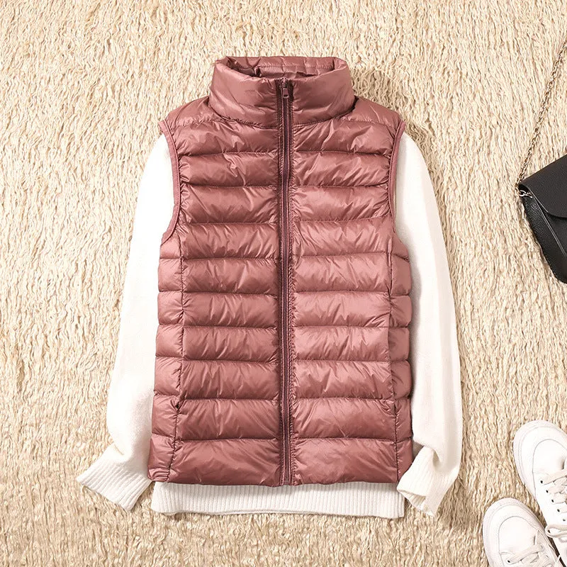 Ezrie Luxe - Featherweight Zip Puffer Vest