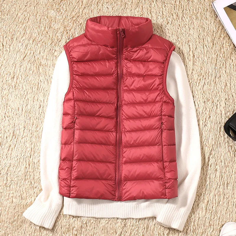 Ezrie Luxe - Featherweight Zip Puffer Vest