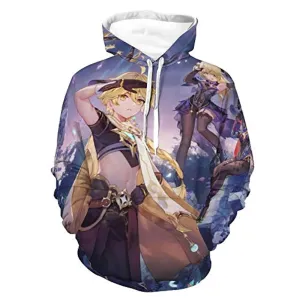 Genshin Impact Hoodies - Lumine 3D Game Pullover Hooded Sweatshirt