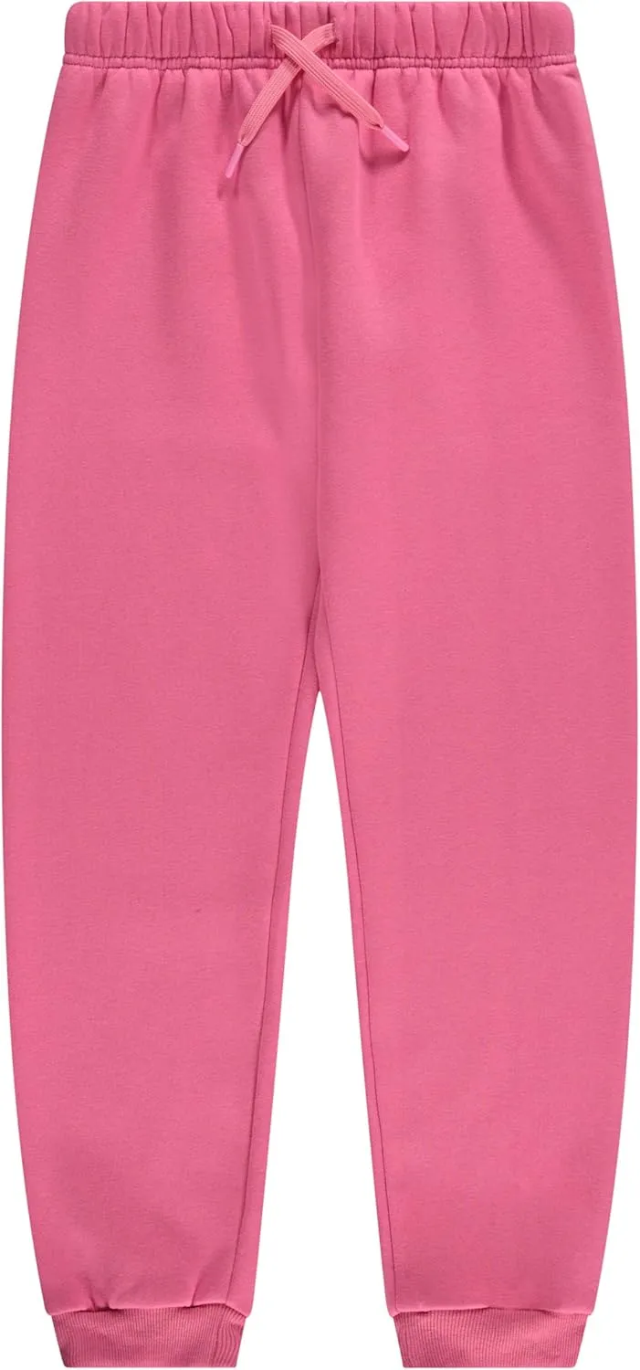 Girls' Cotton Blend Jogger Pants Set - Comfortable, Stylish, and Durable - Pack of 3 with Drawstring