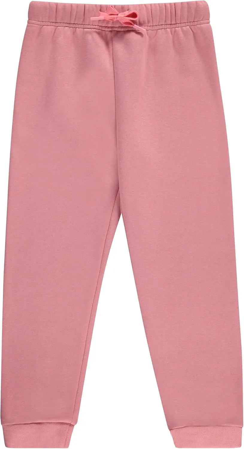 Girls' Cotton Blend Jogger Pants Set - Comfortable, Stylish, and Durable - Pack of 3 with Drawstring
