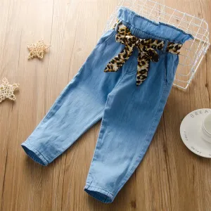 Girls Leopard Belt & Solid Pants Wholesale Boutique Girl Clothing