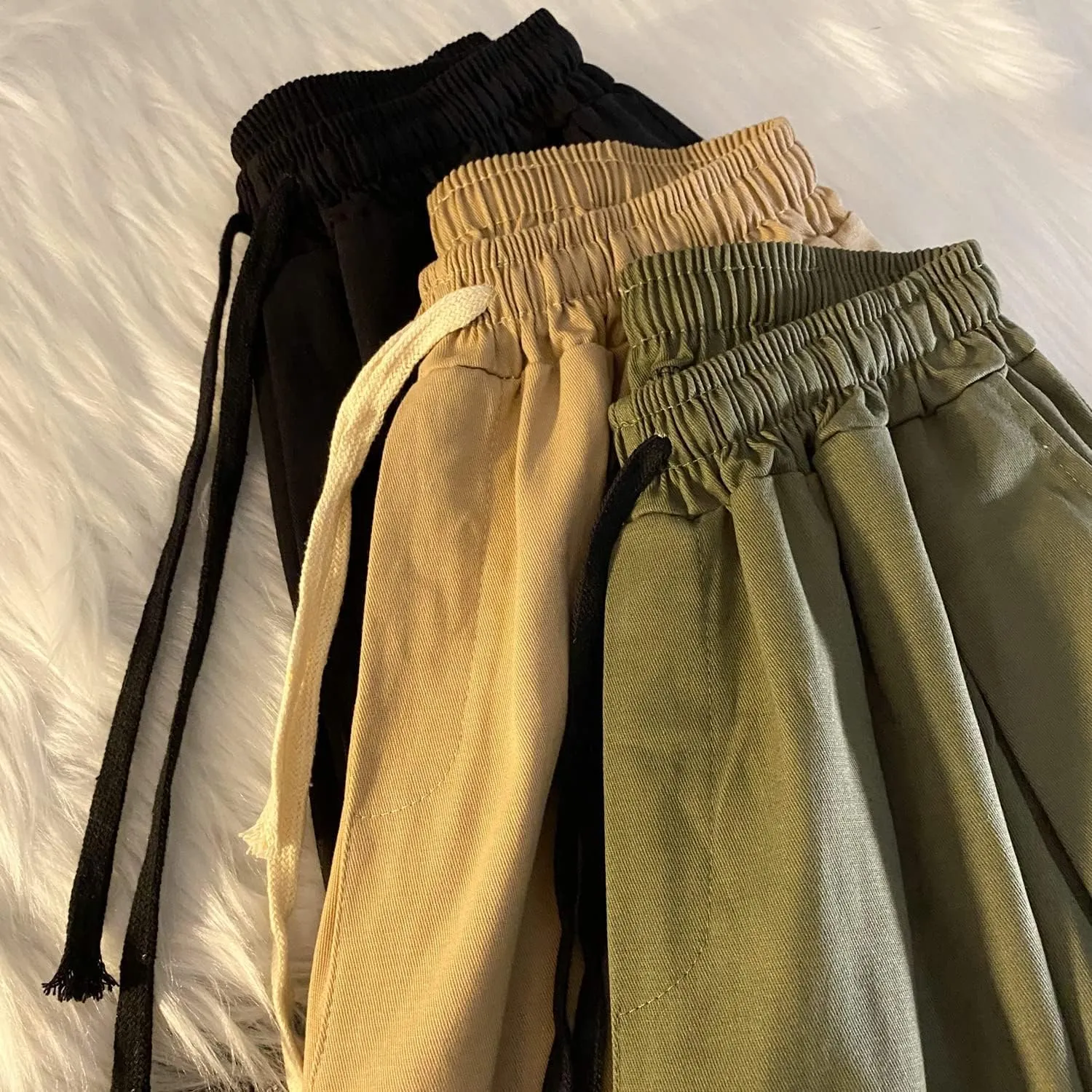 Gothic Harajuku Cargo Pants Y2K Women Wide Leg Joggers Hippie Streetwear Loose Baggy Trousers