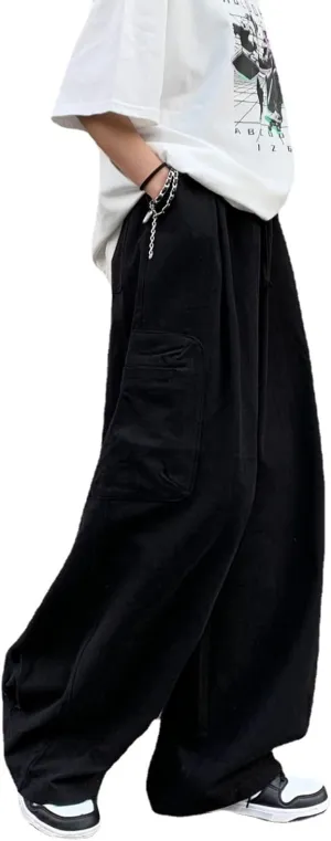 Gothic Harajuku Cargo Pants Y2K Women Wide Leg Joggers Hippie Streetwear Loose Baggy Trousers