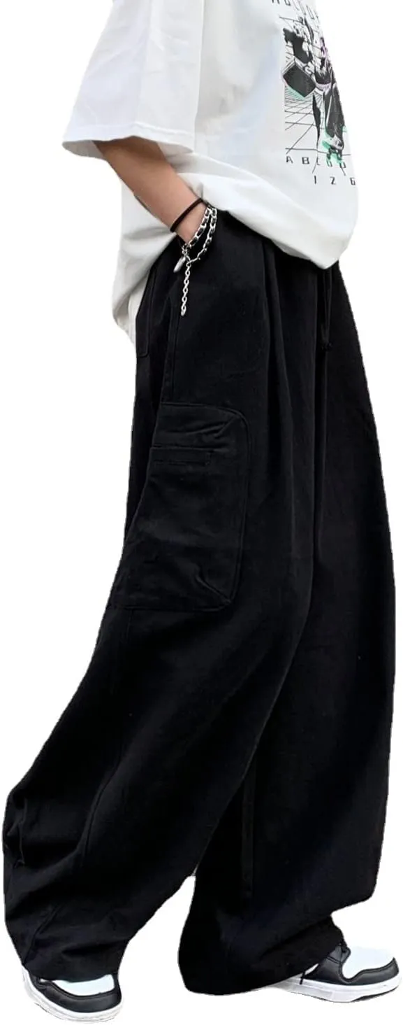 Gothic Harajuku Cargo Pants Y2K Women Wide Leg Joggers Hippie Streetwear Loose Baggy Trousers