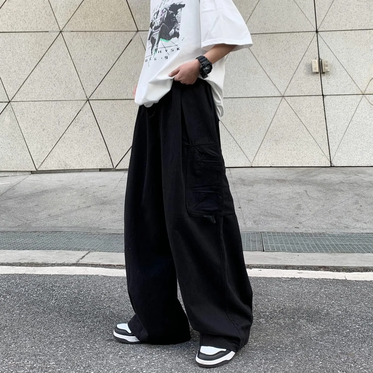 Gothic Harajuku Cargo Pants Y2K Women Wide Leg Joggers Hippie Streetwear Loose Baggy Trousers