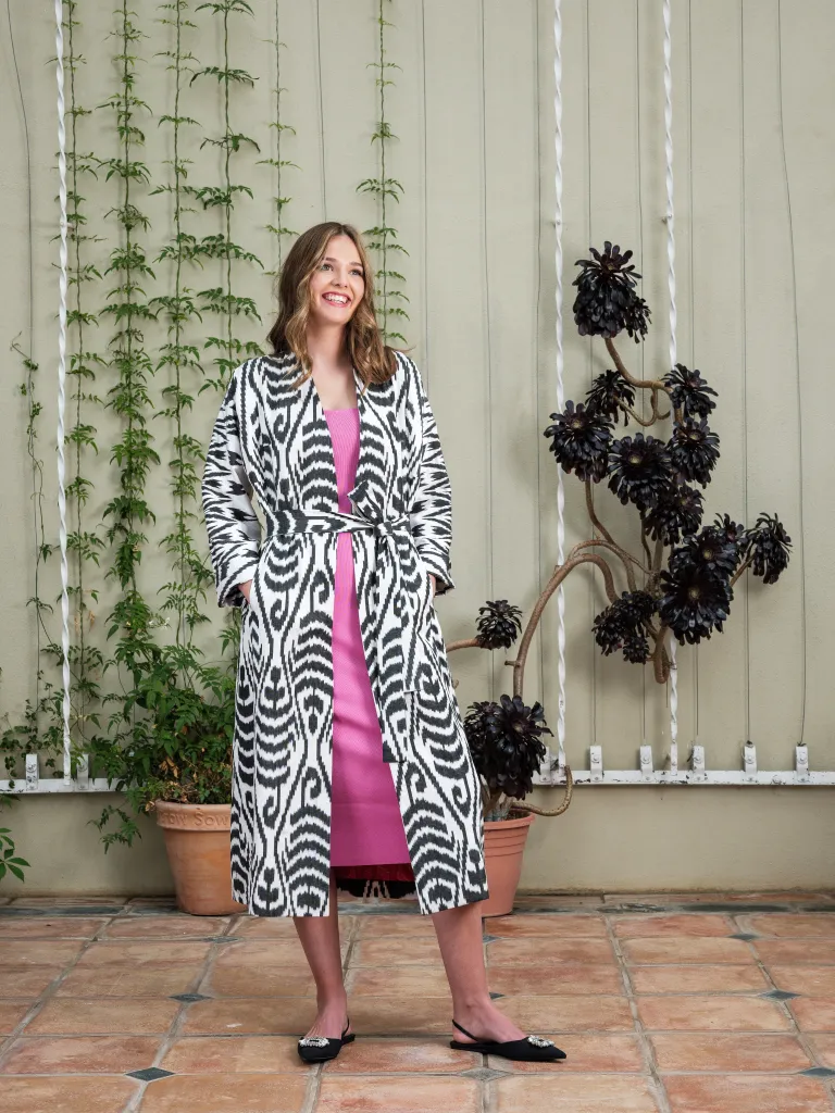 Handwoven Silk Ikat Chapan - Jasmina