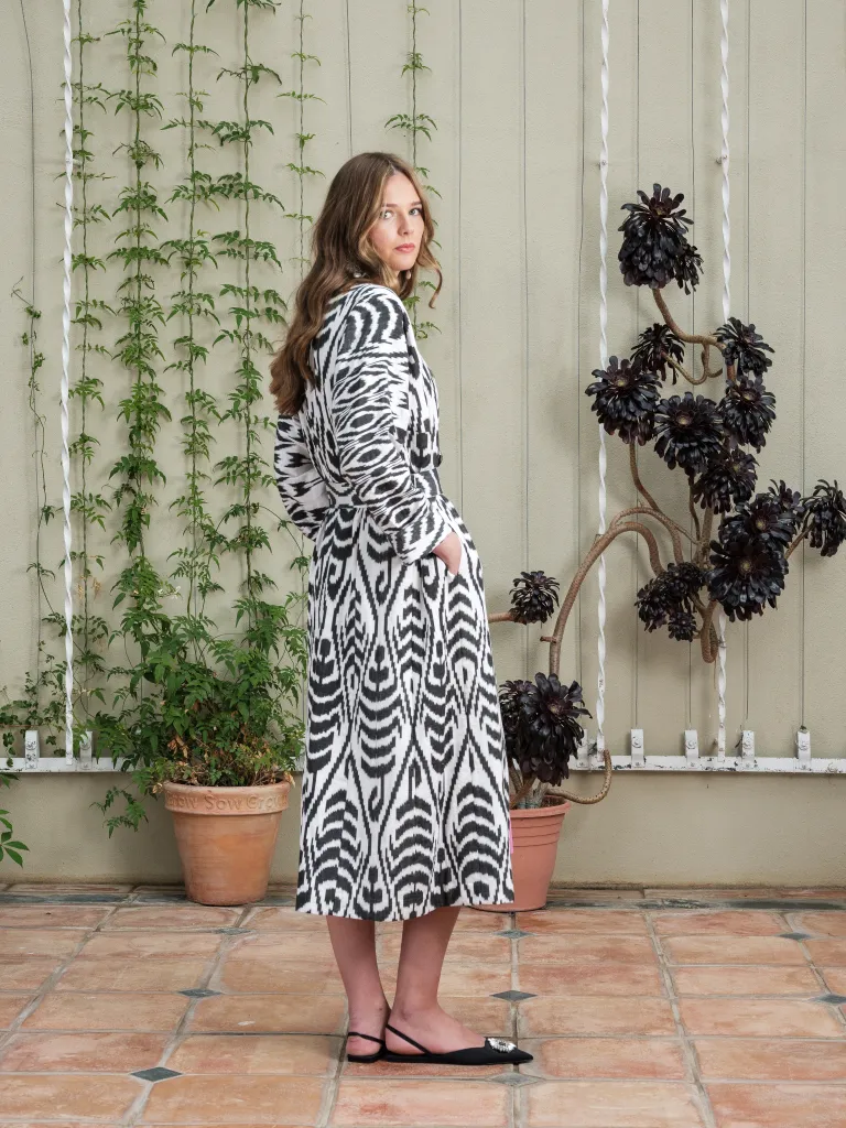 Handwoven Silk Ikat Chapan - Jasmina