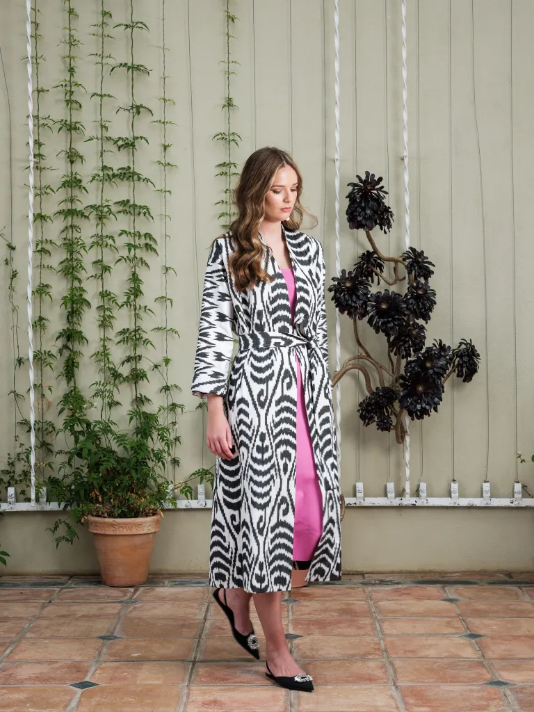 Handwoven Silk Ikat Chapan - Jasmina