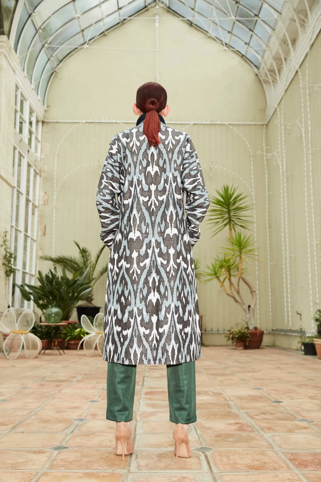 Handwoven Silk Ikat Chapan - Zamira - 'Graceful'