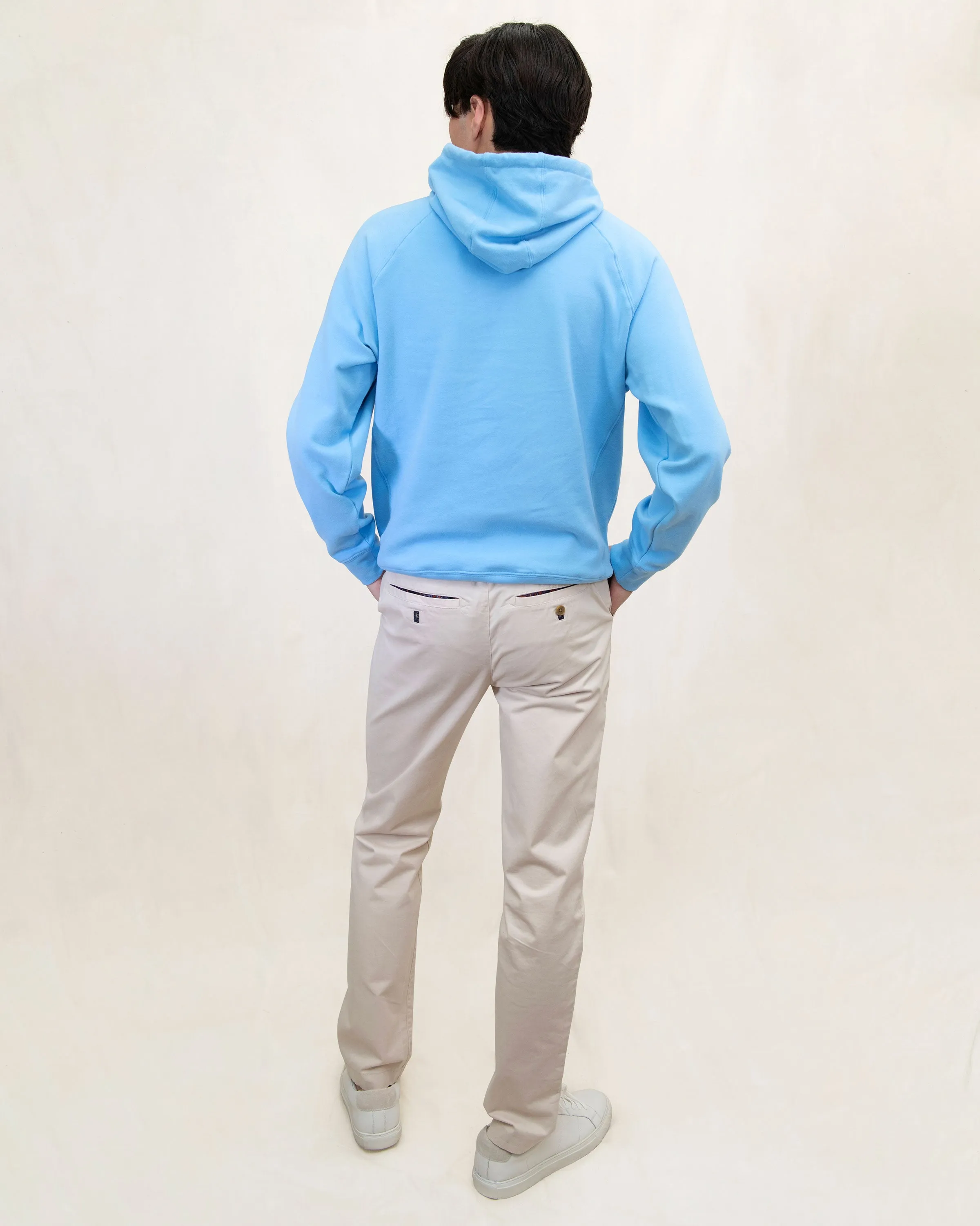 HANK EMBOSSED FLORAL HOODIE - BLUE