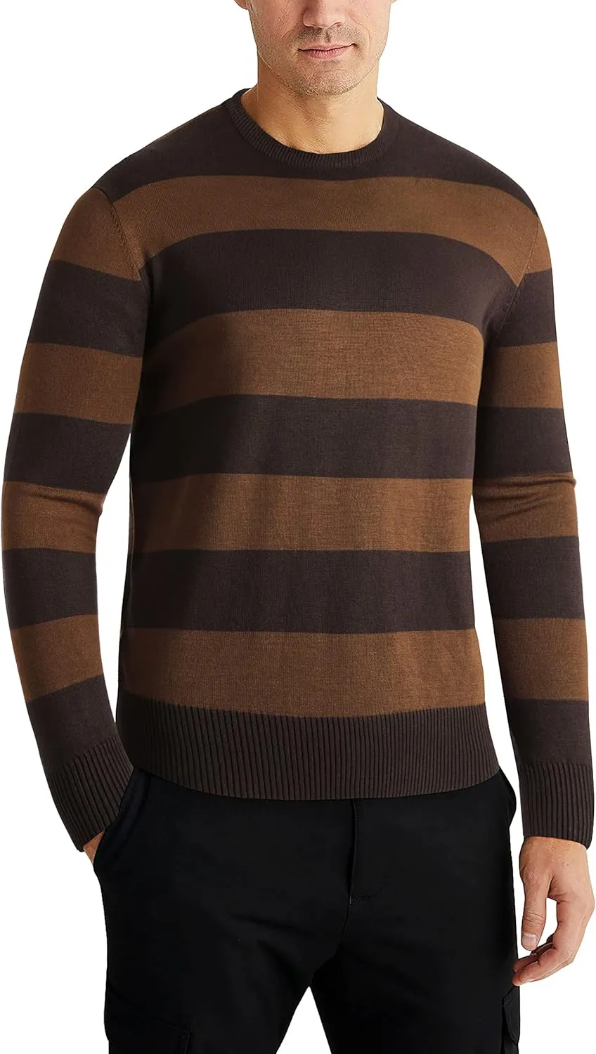 Hat and Beyond Mens Premium Knit Sweater Slim Fit Lightweight Pullover Long Sleeve Crewneck & V-Neck Sweatshirt