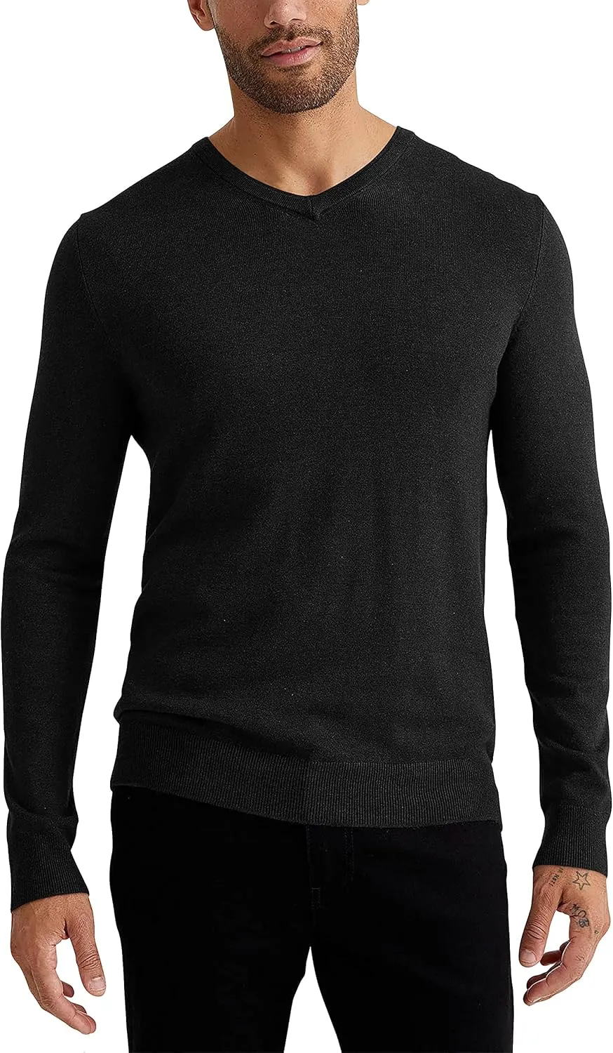 Hat and Beyond Mens Premium Knit Sweater Slim Fit Lightweight Pullover Long Sleeve Crewneck & V-Neck Sweatshirt