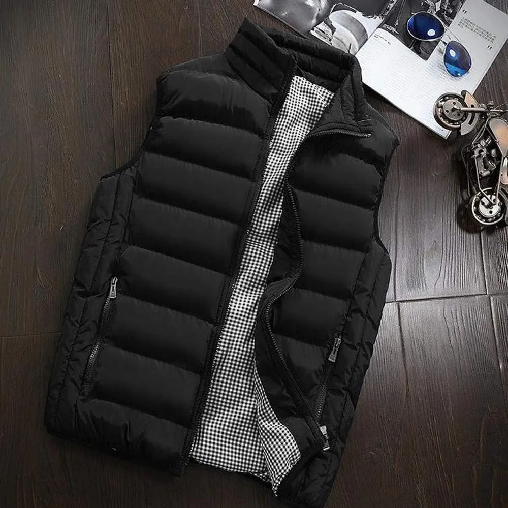 HGOOGY Men's Muscle Shirt Men Autumn Winter Coat Padded Cotton Vest Warm Hooded Thick Vest Tops Jacket 8xlt