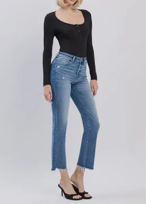 High Rise Slim Straight Denim