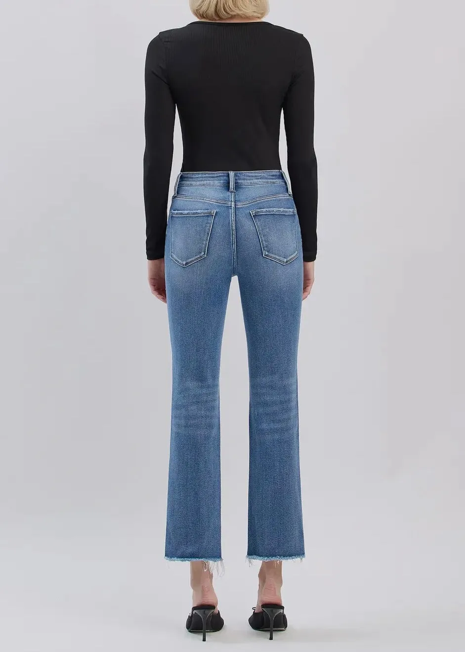 High Rise Slim Straight Denim
