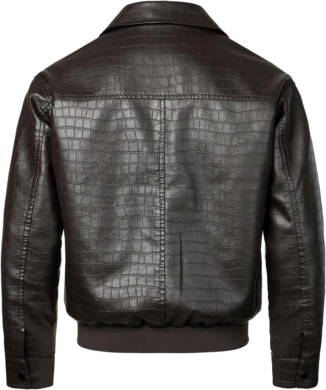 HOOD CREW Mens Faux Leather Aviator Jacket Vintage Flight Bomber Jacket