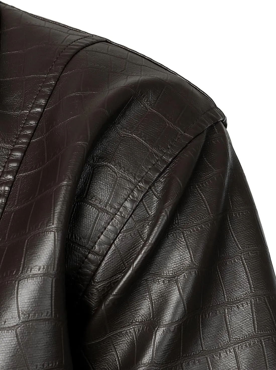HOOD CREW Mens Faux Leather Aviator Jacket Vintage Flight Bomber Jacket