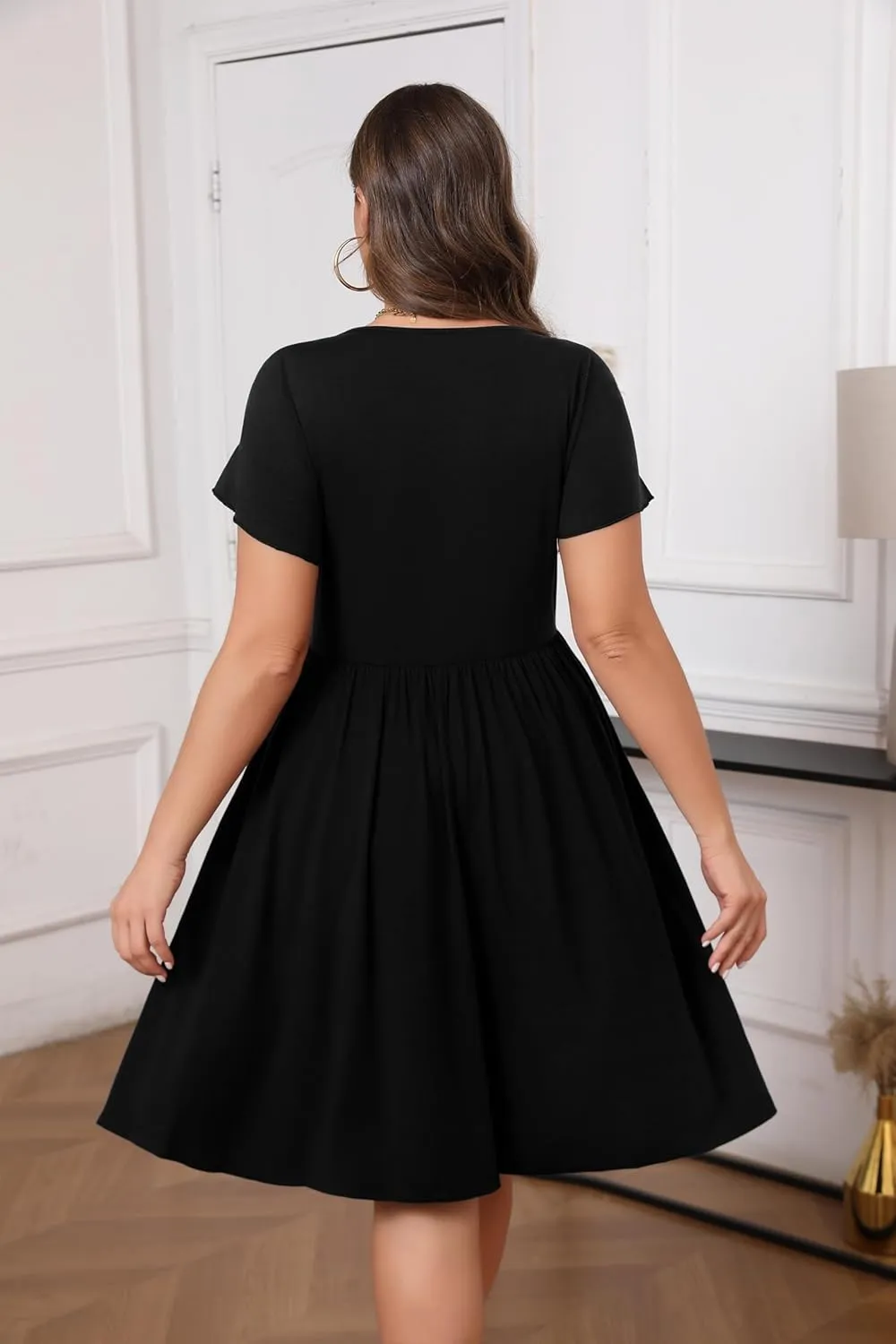IN'VOLAND Plus Size Summer Dresses for Women Casual Floral A-line Dress Flowy Beach Sundress with Pockets