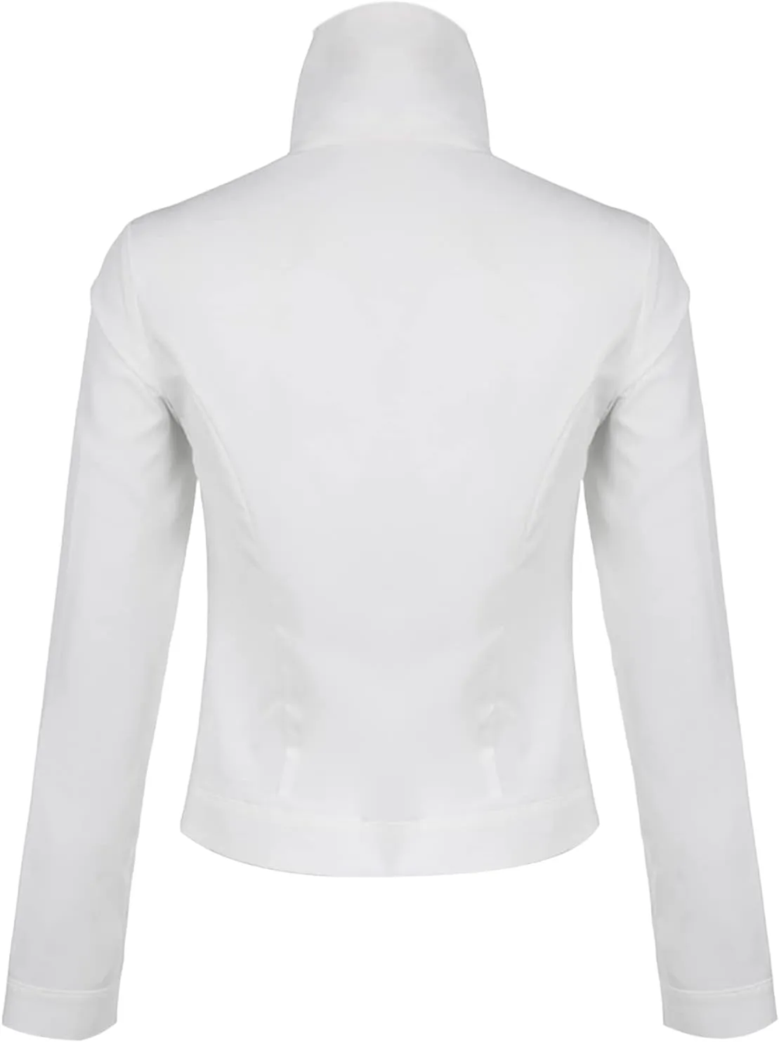 iTranyee Women's Winter Cropped Puffer Jacket Long Sleeve Zipper Cotton-Padded Coat Casual Warm High Neck Quilted Outwear