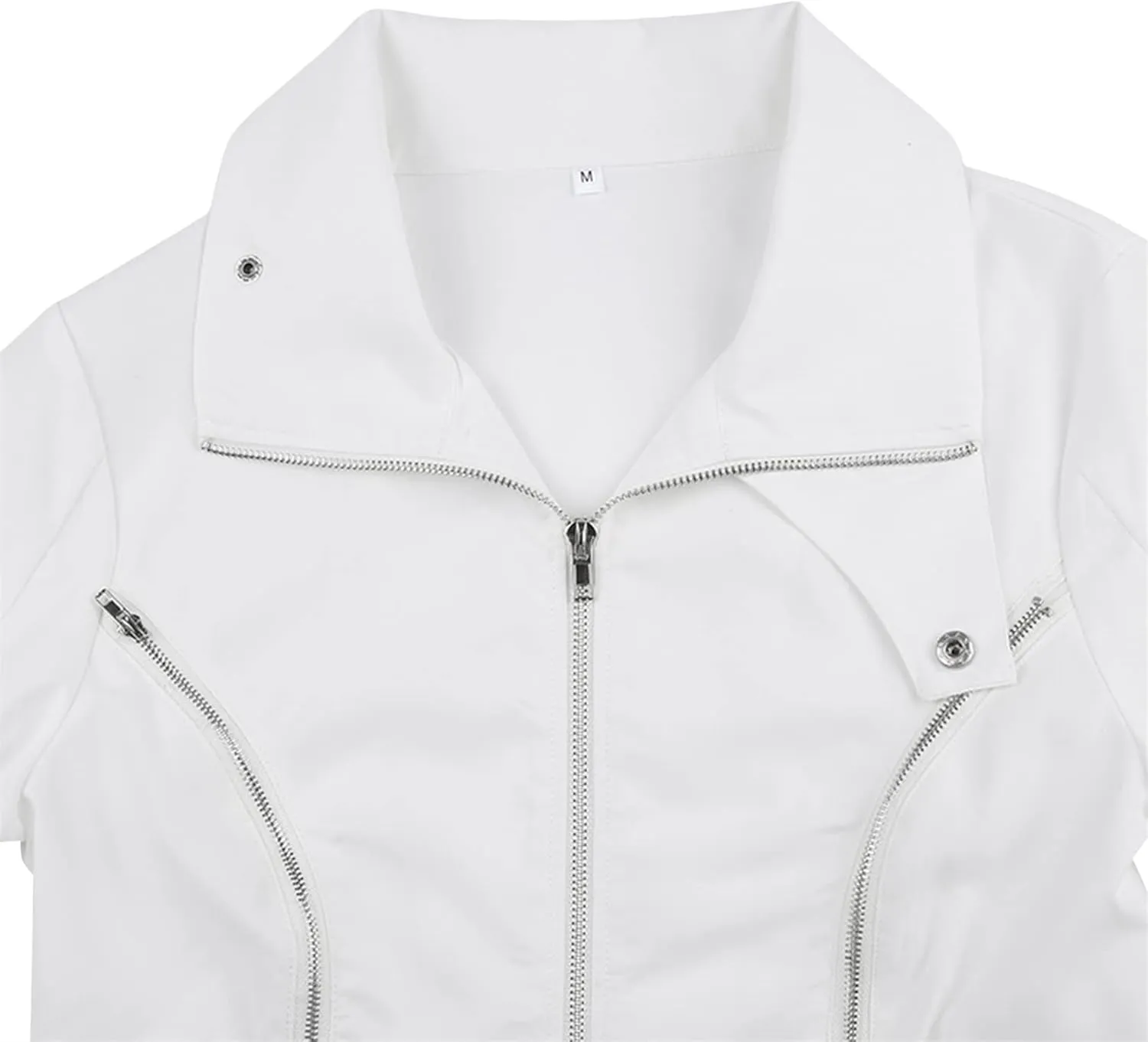 iTranyee Women's Winter Cropped Puffer Jacket Long Sleeve Zipper Cotton-Padded Coat Casual Warm High Neck Quilted Outwear