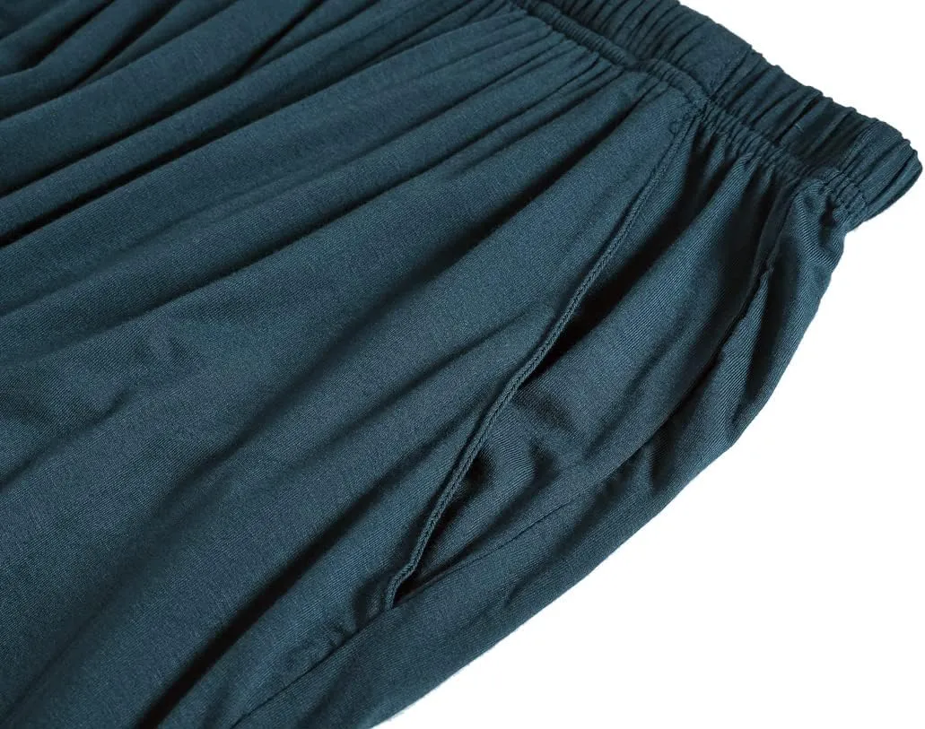 JINSHI Mens Pajama Shorts Soft Comfortable Lightweight Elastic Drawstring Men Lounge Sleep Shorts with Pockets