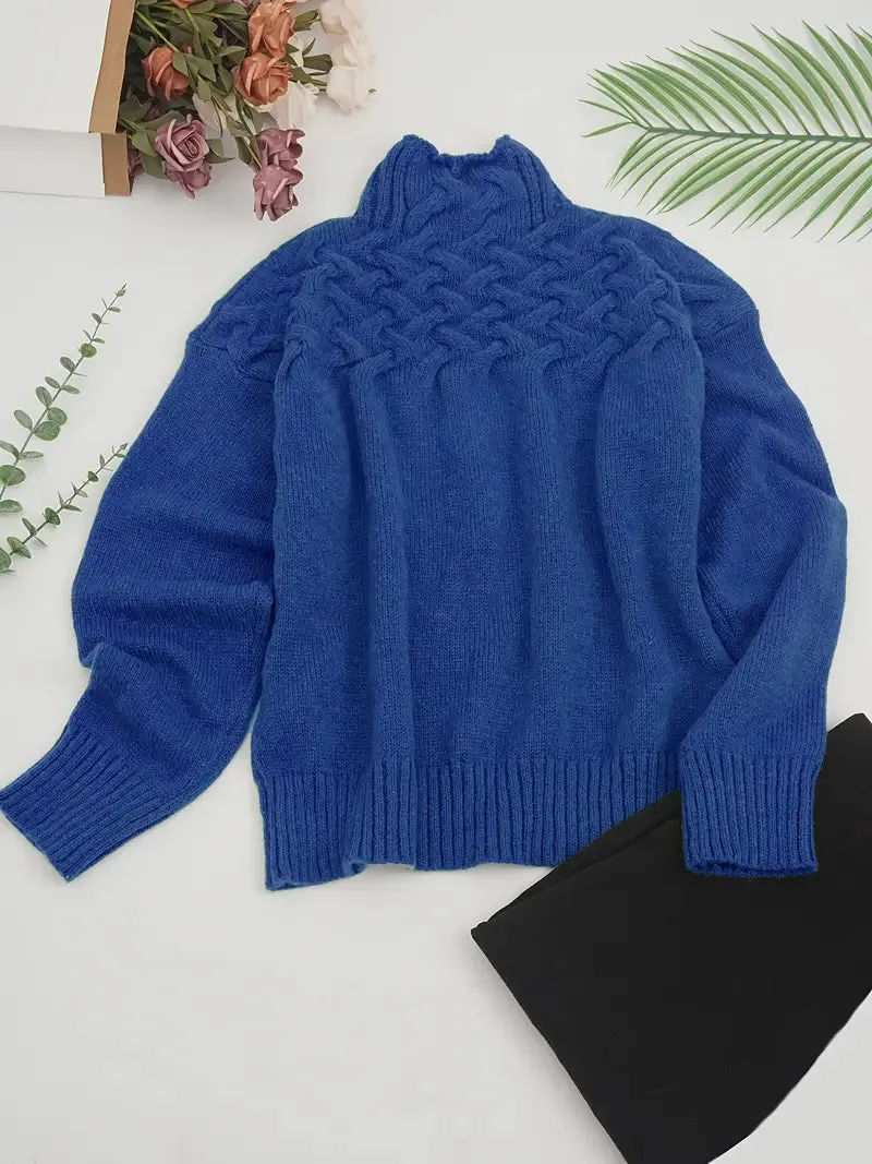Knusse Chic Dames Kabelgebreide Coltrui