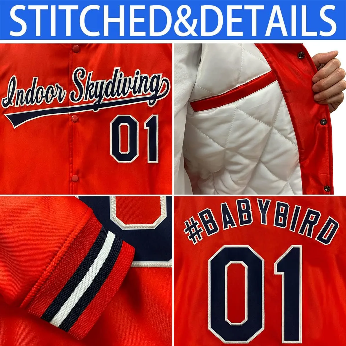 KXK Custom Men Women Youth Varsity Baseball Jacket Casual Sweatshirt Letterman Bomber Coats Personalized Letter and Number