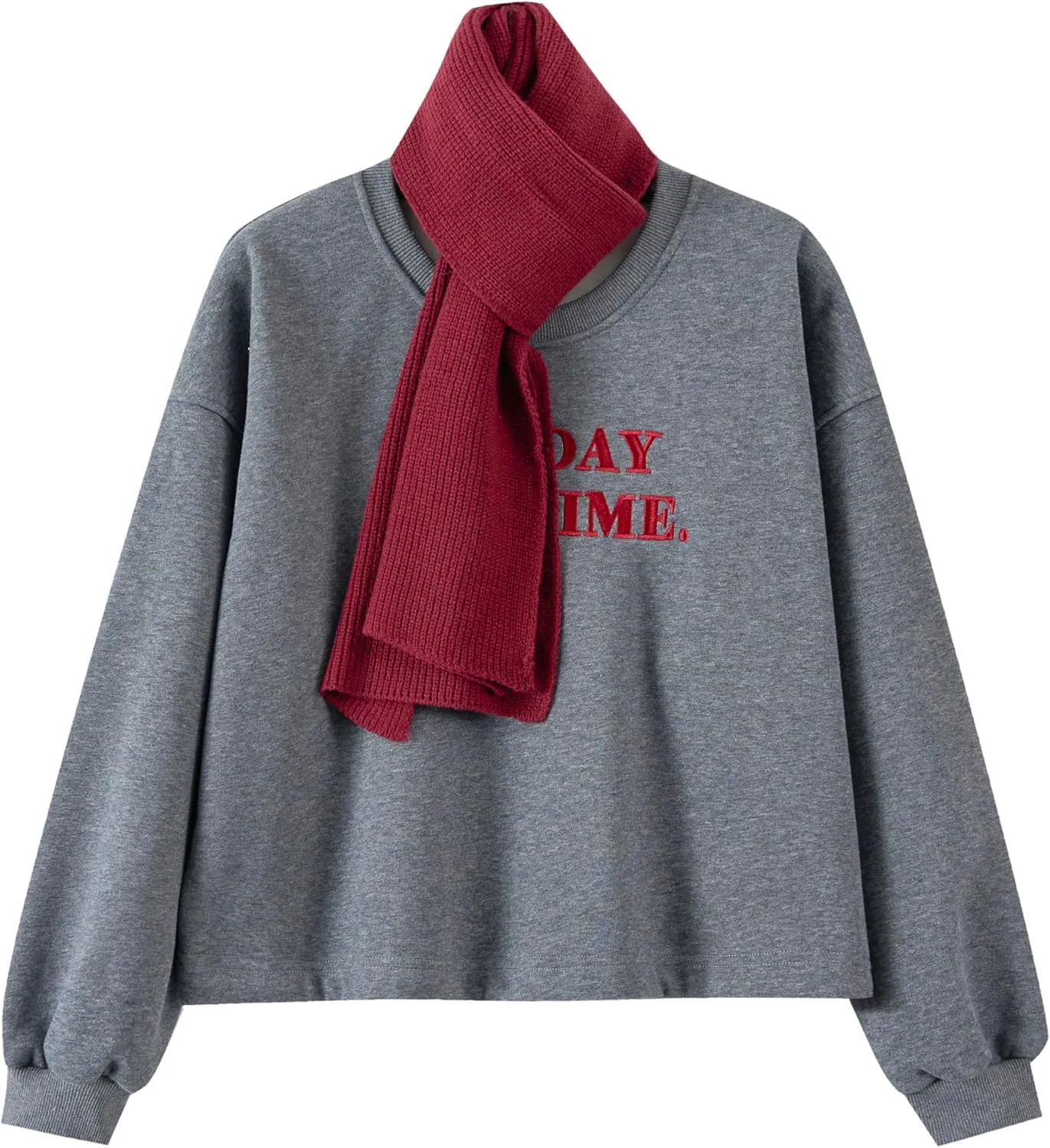Ladies 2 Piece Sweatshirt Skirt Set Printed Top Pleated Bottom Comfortable Stylish Easy Care Female Outfit