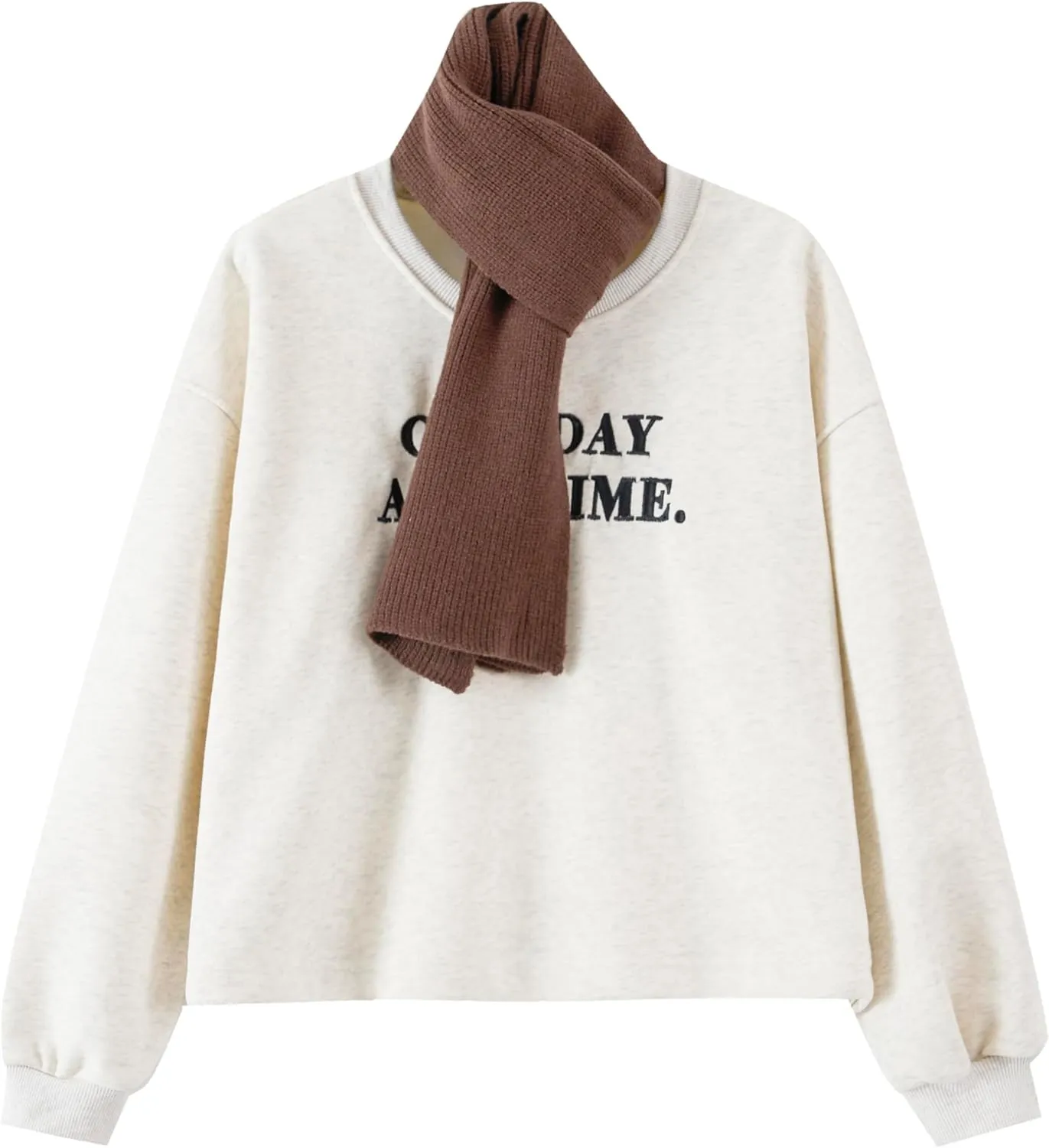 Ladies 2 Piece Sweatshirt Skirt Set Printed Top Pleated Bottom Comfortable Stylish Easy Care Female Outfit