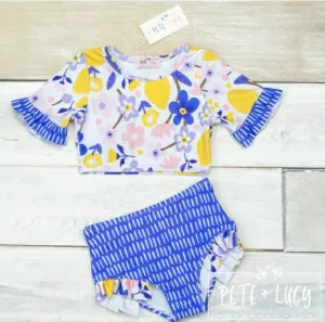 Lemon Twist Girl's 2 Piece Swim Suit