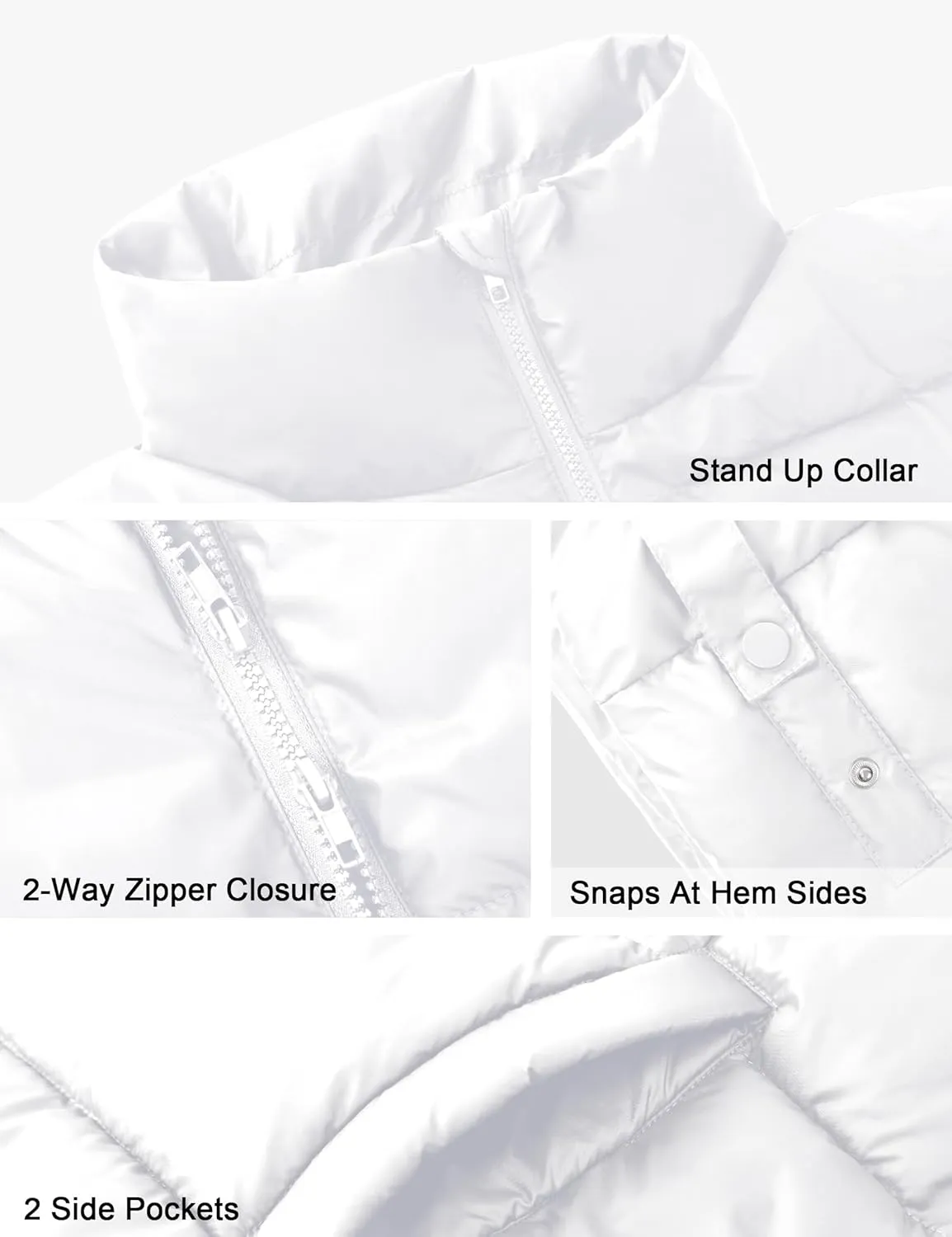 Lingswallow Womens Puffer Vest Oversized Puffer Jacket Coat Outerwear Sleeveless Stand Collar Vest for Women 2024 Trendy