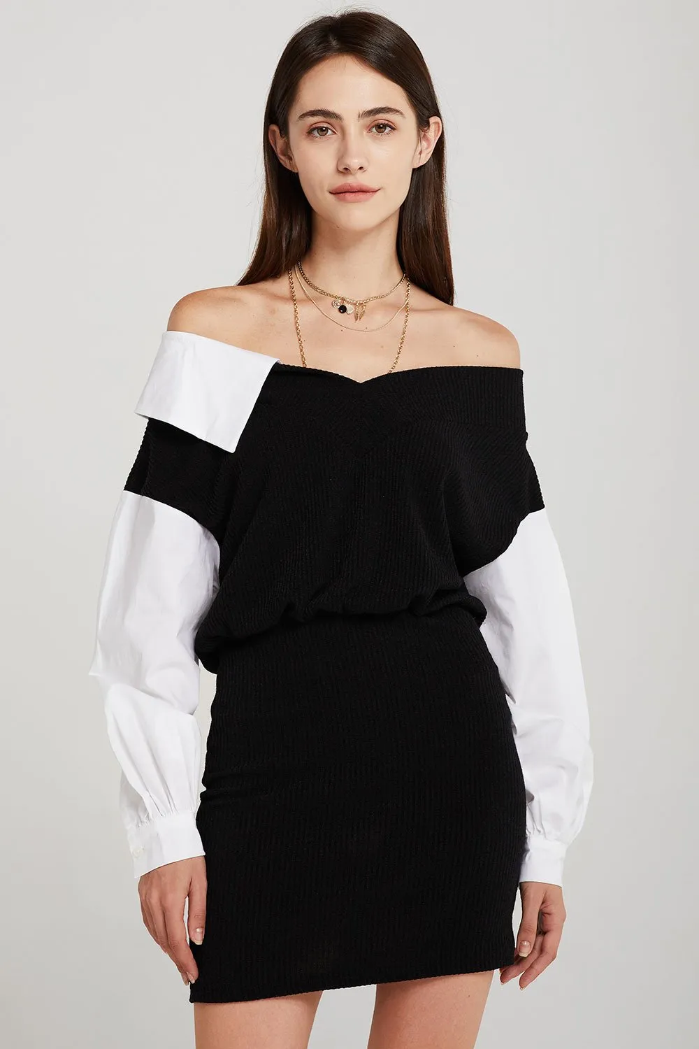 Linnett Asymmetric Collar Dress