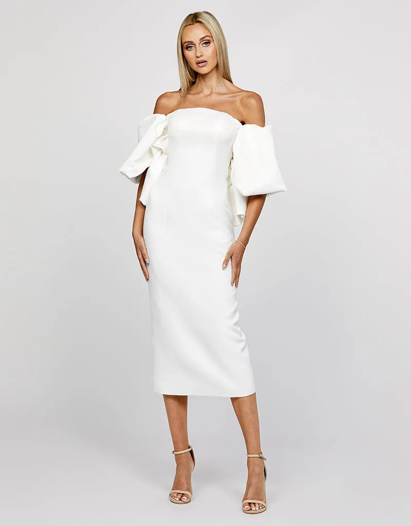 LIORA PUFF OFF SHOULDER MIDI B67D42S
