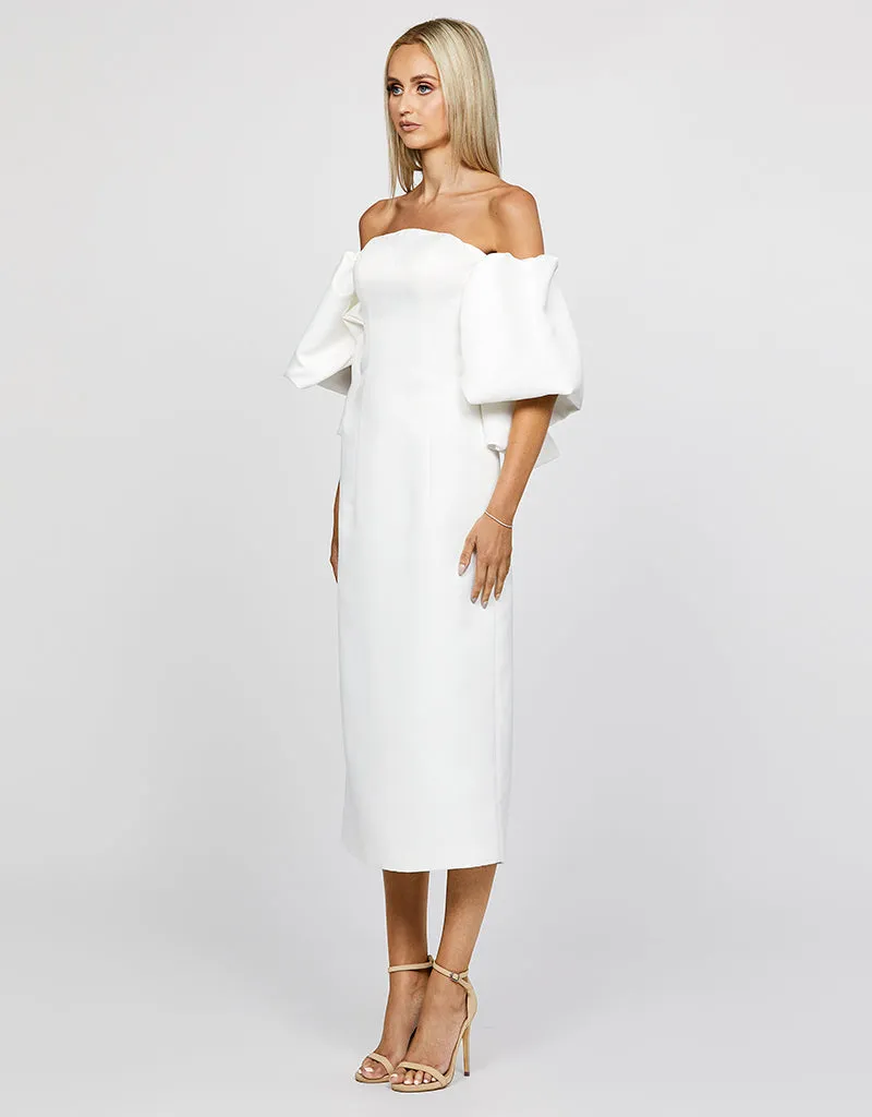 LIORA PUFF OFF SHOULDER MIDI B67D42S