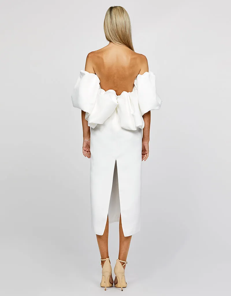 LIORA PUFF OFF SHOULDER MIDI B67D42S