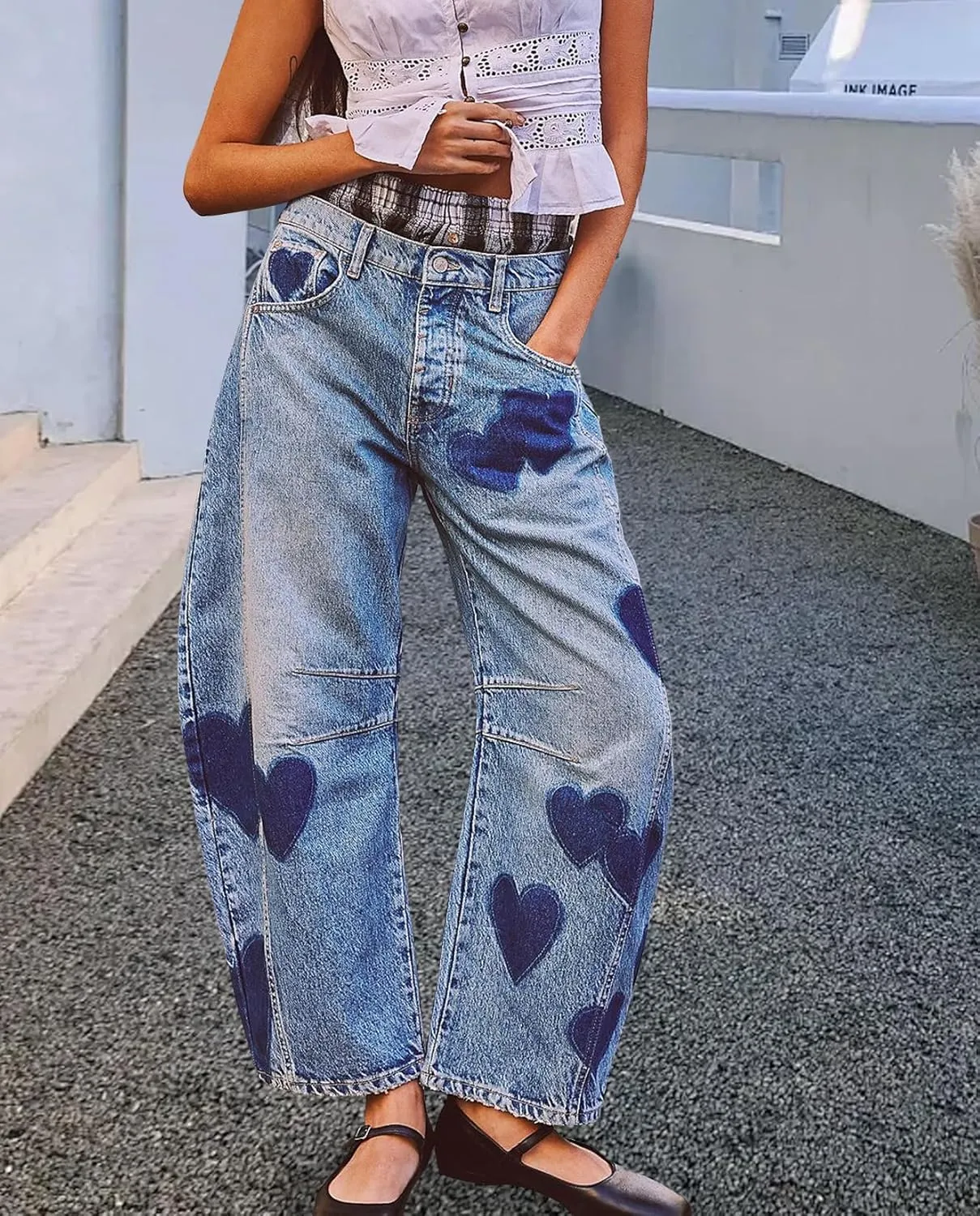 LOAIHA Barrel Jeans for Women Loose Wide Leg Cropped Jeans Vintage Ankle Denim Pants Mid Rise Y2k Baggy Boyfriend Jeans