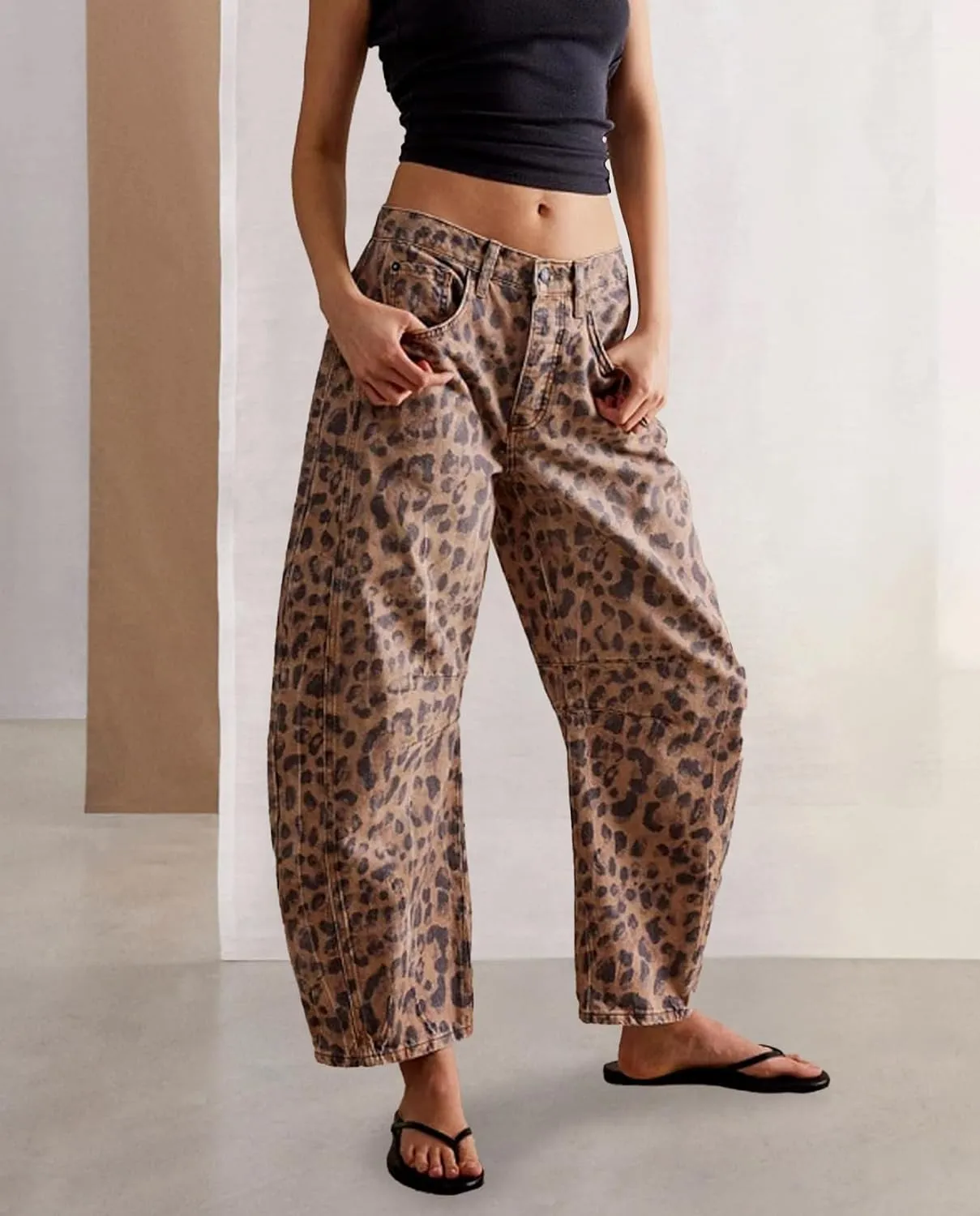 LOAIHA Barrel Jeans for Women Loose Wide Leg Cropped Jeans Vintage Ankle Denim Pants Mid Rise Y2k Baggy Boyfriend Jeans