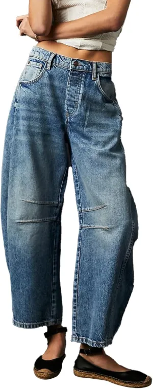 LOAIHA Barrel Jeans for Women Loose Wide Leg Cropped Jeans Vintage Ankle Denim Pants Mid Rise Y2k Baggy Boyfriend Jeans
